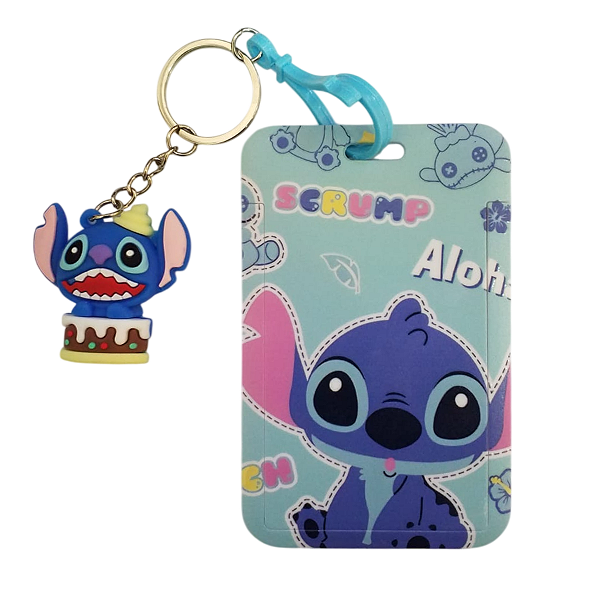 Porta Cartão Stitch com Chaveiro