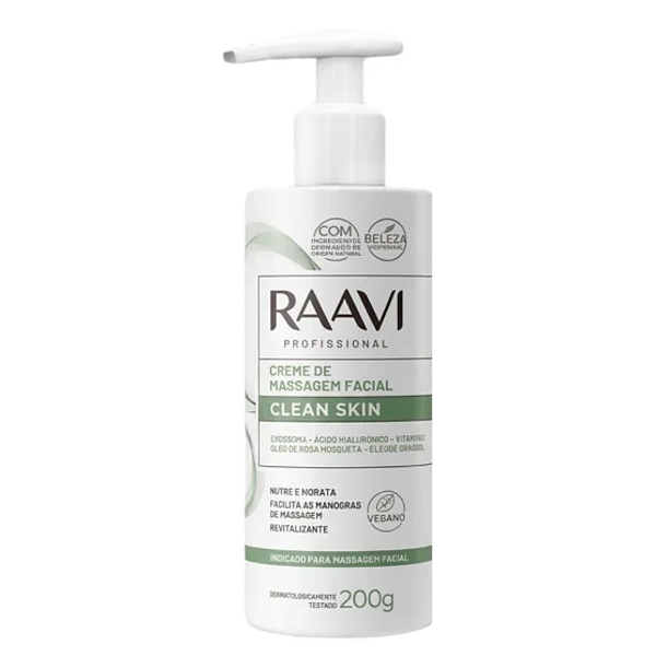 Creme de Massagem Facial Exossoma Raavi 200g