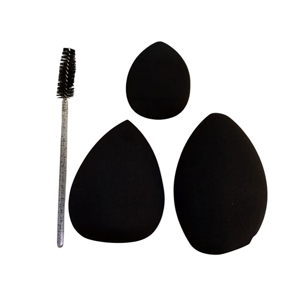 Kit 3 Esponjas Maquiagem 1 Escovinha