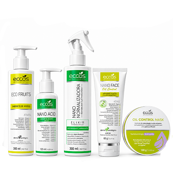 Kit Antiacne Oleosidade e Foliculite Eccos Cosméticos