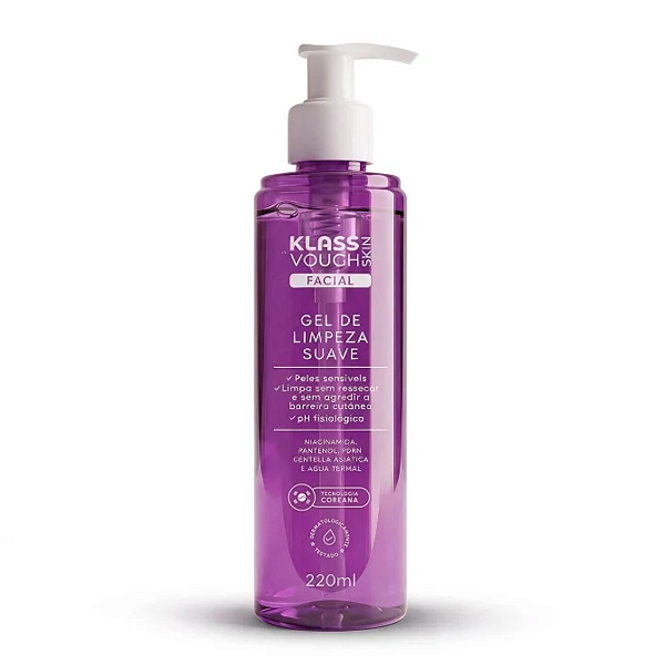 Gel Limpeza Facial Suave 220ml Klass Vough Skin