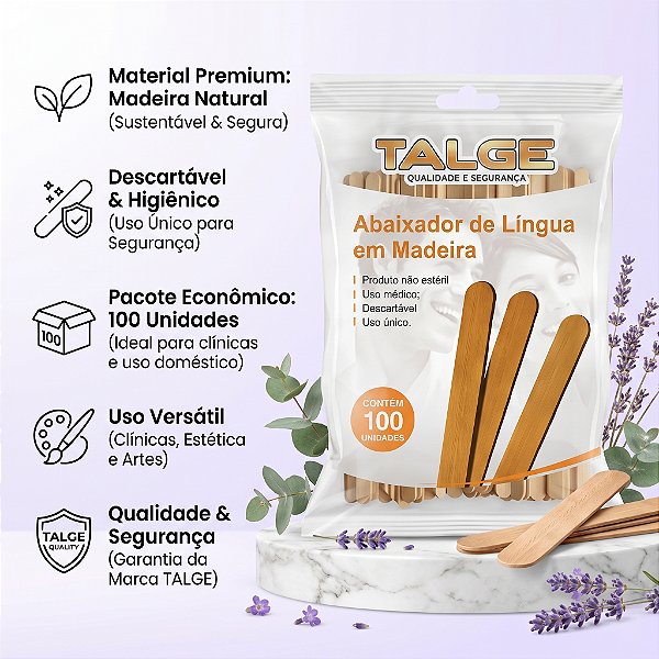 ABAIXADOR DE LÍNGUA TALGE C/100