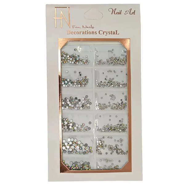 DECORAÇÃO STRASS CRISTAL FAN NAILS