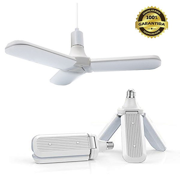 LÂMPADA LED 45W PÉTALA DOBRÁVEL AJUSTAVEL FAN BLADE 3 PAS