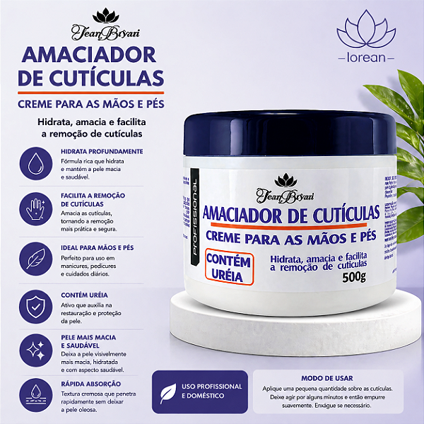 CREME AMOLECEDOR DE CUTICULA JEAN BRYAN 500G