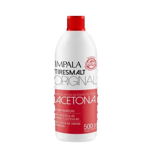 REMOVEDOR DE ESMALTE C/ ACETONA TIRESMALT IMPALA ORIGINAL 500ML