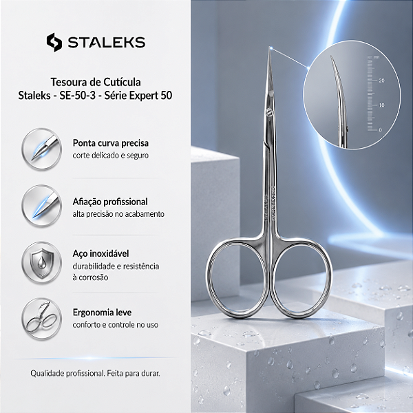 TESOURA DE CUTICULA STALEKS PRO - SERIE EXPERT 50 SE 50/3