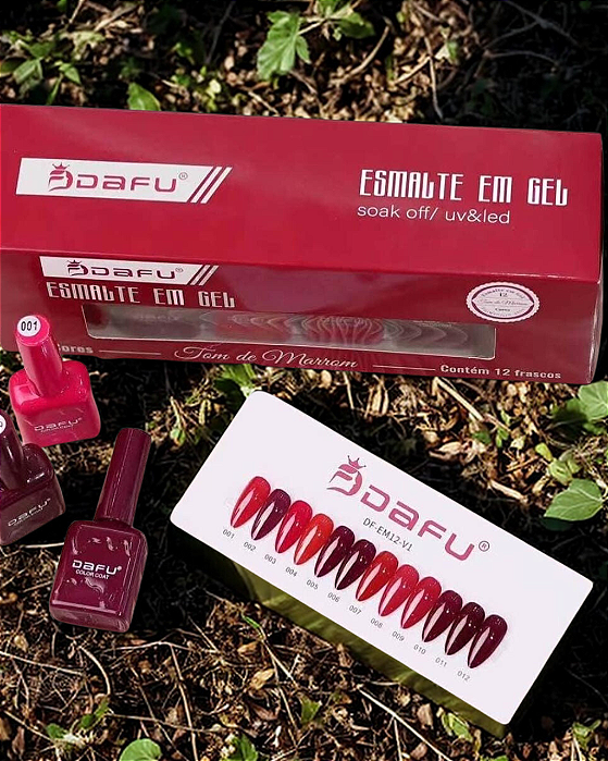 ESMALTE EM GEL DAFU CORES VERMELHAS 10ML