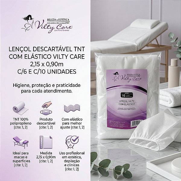LENÇOL COM ELÁSTICO VILTY CARE 2,15x0,90M