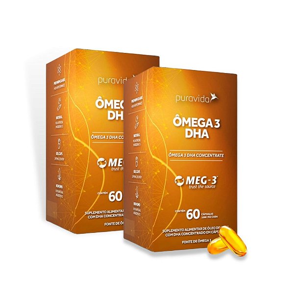 COMBO 2 POTES OMEGA 3 DHA 60CPS CADA - PURA VIDA