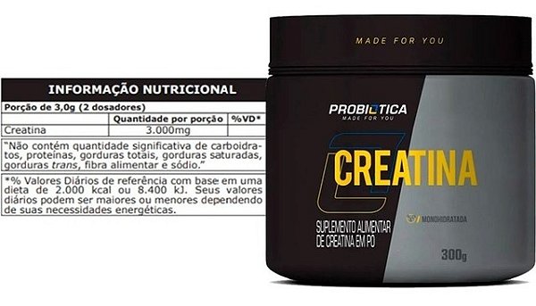 CREATINA MONOHIDRATADA 300GR - PROBIÓTICA