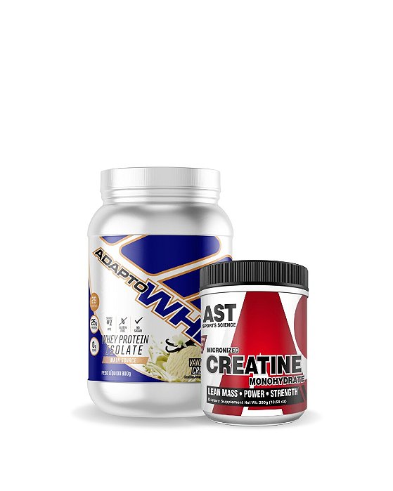 kit whey adaptogen 900gr + creatina 300gr ( envio grátis todo Brasil )