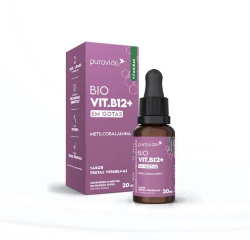 Vitamina b12 em gotas 20 ml metilcobalamina - pura vida