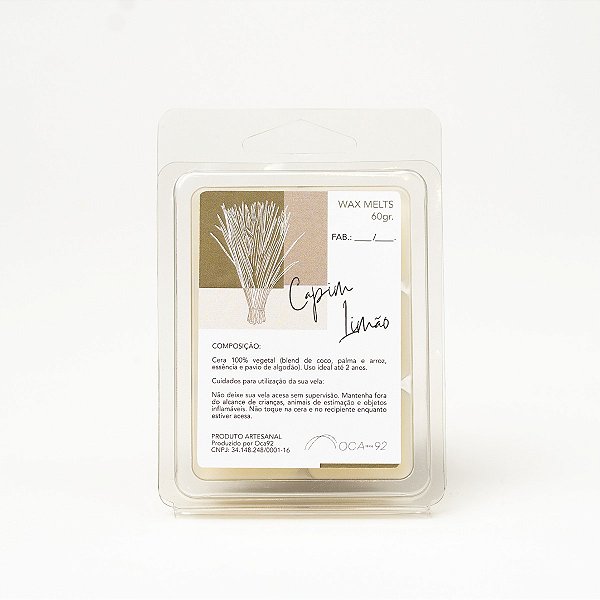 Wax Melts Capim Limão OCA92 60g