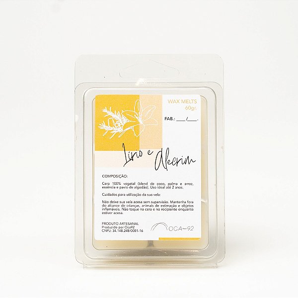 Wax Melts Lírio & Alecrim OCA92 60g