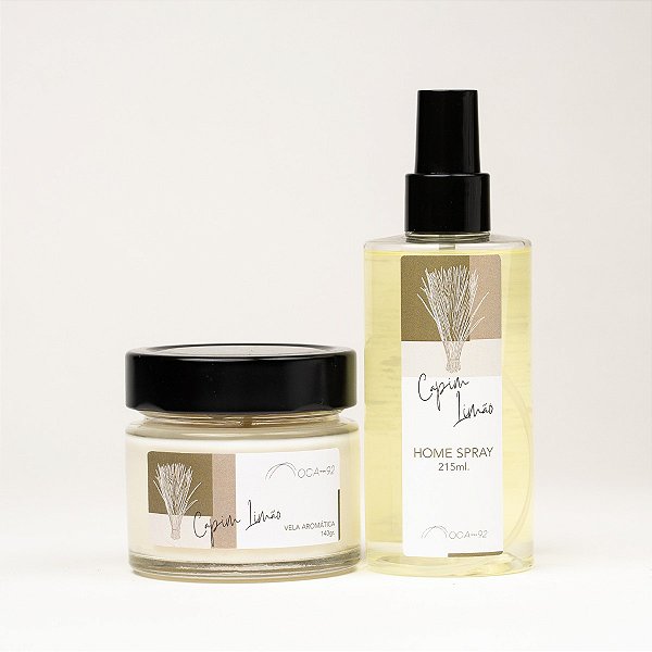 Kit Vela e Home Spray Capim Limão OCA92