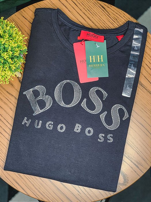 Camiseta HUGO BOSS Preto Emborrachado