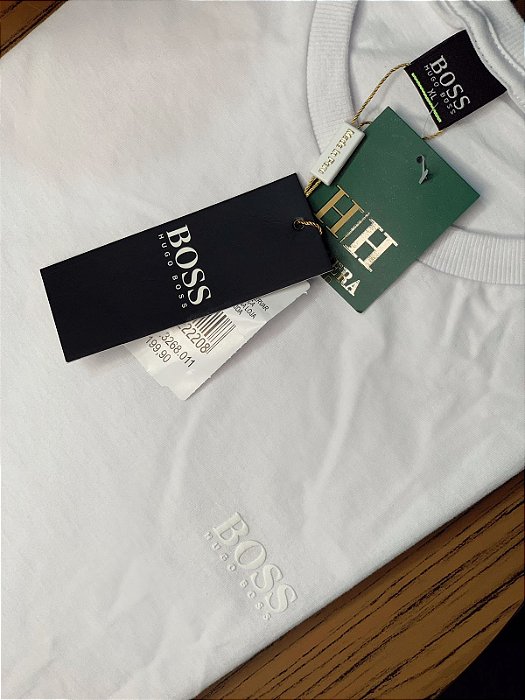 Camiseta HUGO BOSS Basic Branco Logo Emborrachado Branco