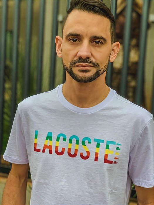 Camiseta Lacoste Polaroid Branca