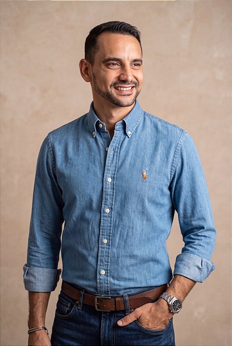 Camisa Ralph Lauren Masculina Jeans Claro Pony Colorido