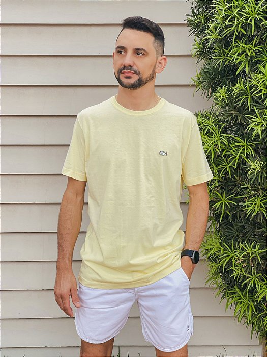 T-Shirt unissex Lacoste L!VE Amarelo Bebê
