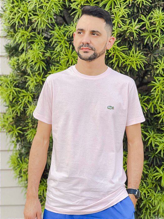T-Shirt unissex Lacoste L!VE Rosa Bebê