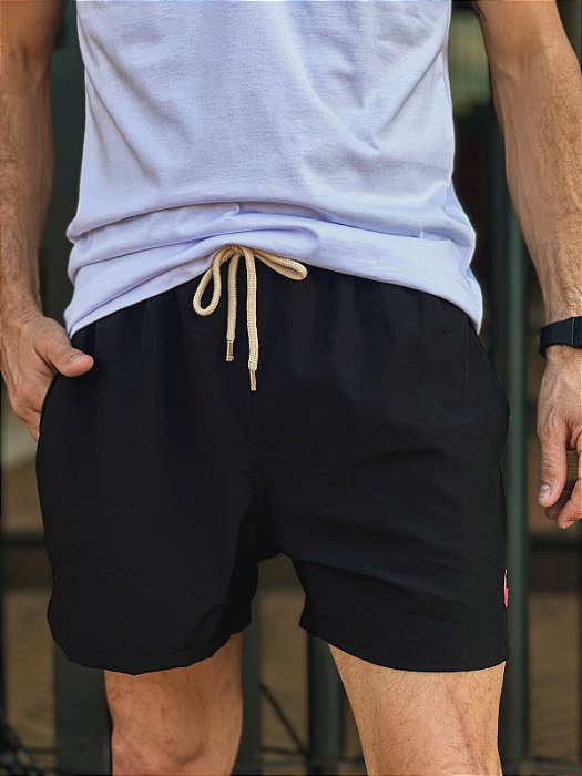 Shorts Beach Ralph Lauren Preto Pony Pink