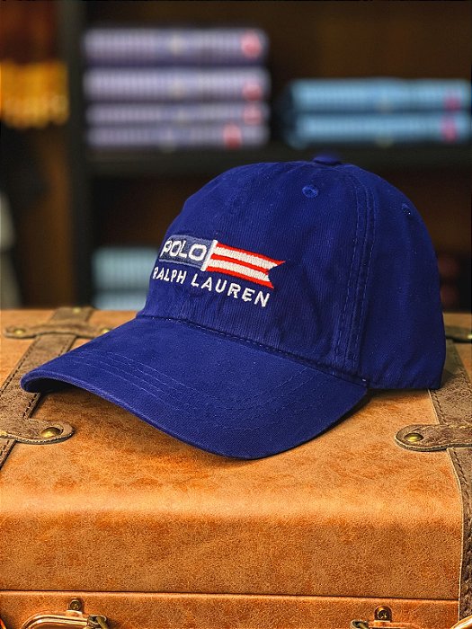 Boné Ralph Lauren Polo Flag U.S.A Azul Bic