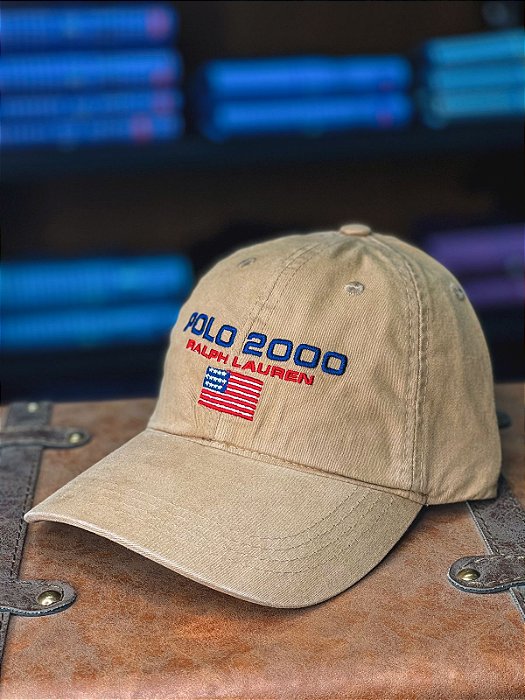 Boné Ralph Lauren Polo 2000 Marrom Claro