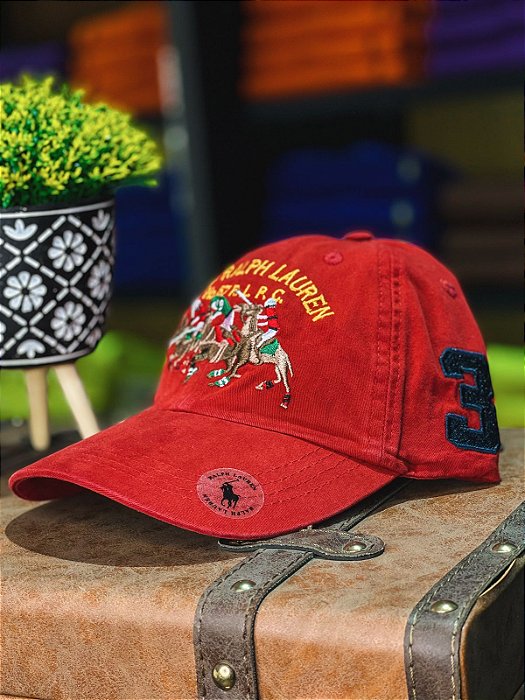 Boné Ralph Lauren Polo Players N°3 Vermelho