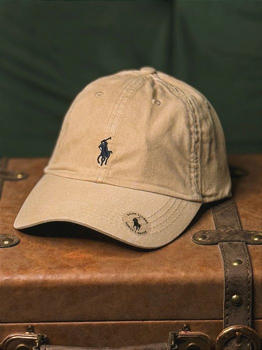 Boné Ralph Lauren Classic Palha Pony Azul Noite