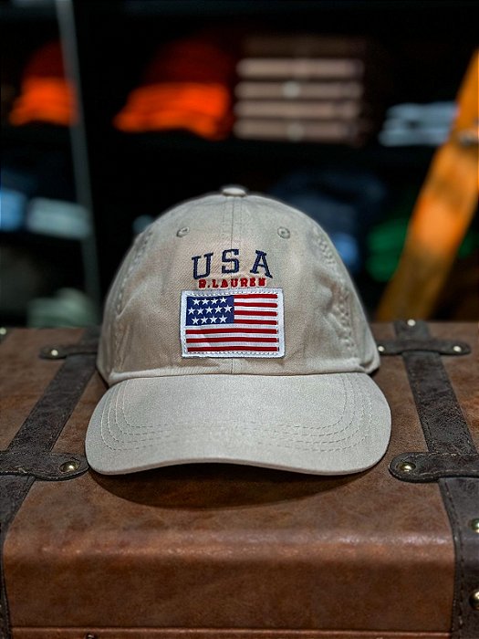 Boné Ralph Lauren USA Flag Ocre