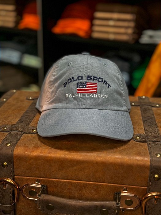 Boné Ralph Lauren Polo Sport Flag USA Cinza