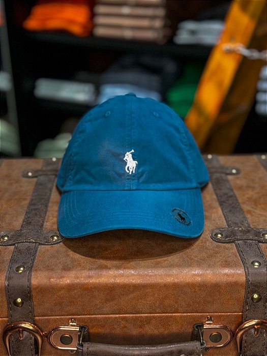 Boné Ralph Lauren Classic Verde Floresta Pony Branco
