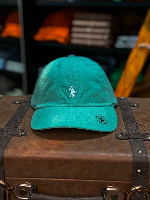Boné Ralph Lauren Classic Verde Água Pony Azul Claro
