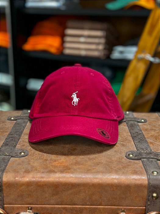 Boné Ralph Lauren Classic Vermelho Cereja Pony Rosê