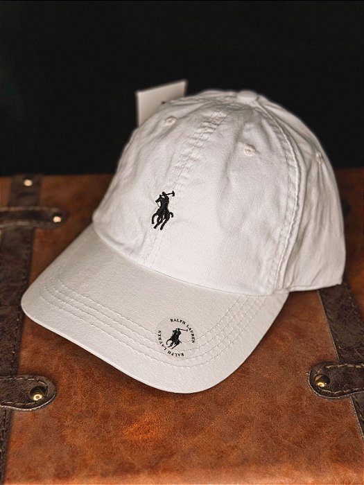 Boné Ralph Lauren Classic Branco Pony Preto