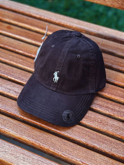 Boné Ralph Lauren Classic Marrom Pony Branco