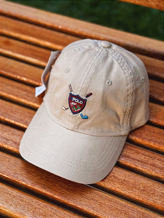 Boné Ralph Lauren Escudo Polo Ocre