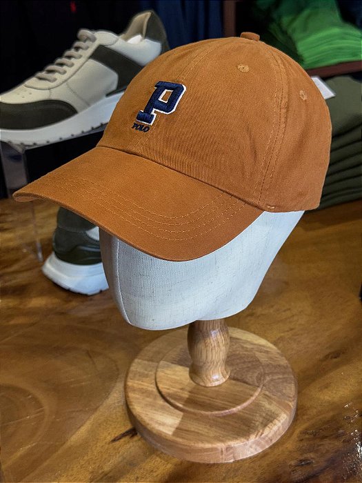 Boné Ralph Lauren 'P' Polo Caramelo