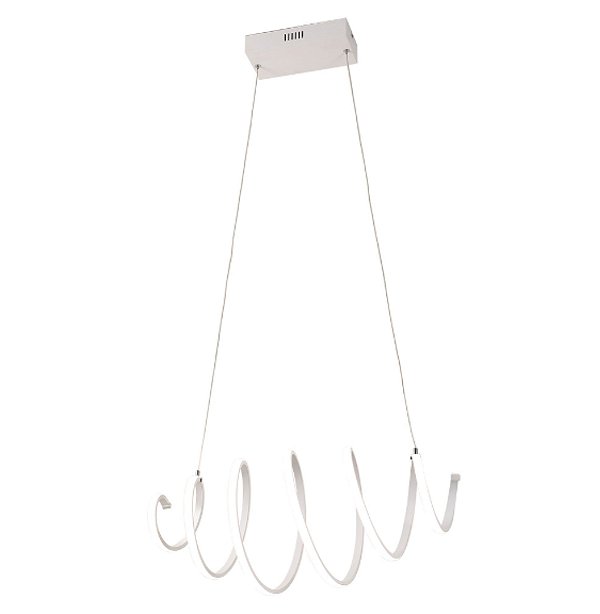 Pendente Neón LED integrado espiral cromado 45w 4000k