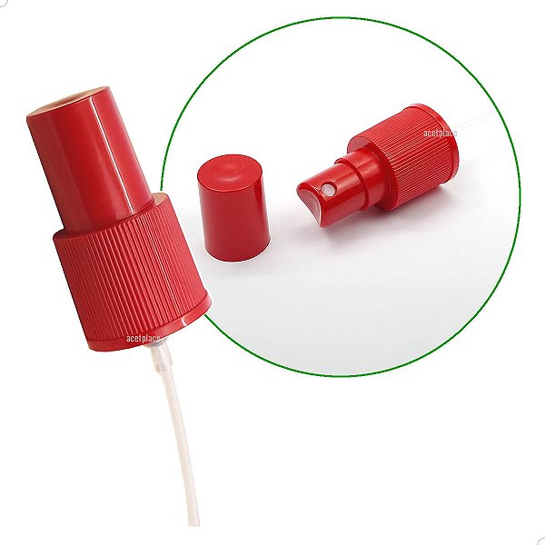Válvula Spray Estriada VERMELHA SÓLIDA R24mm R24/415 (10un) (CH/381EVERM24) Pulverizador
