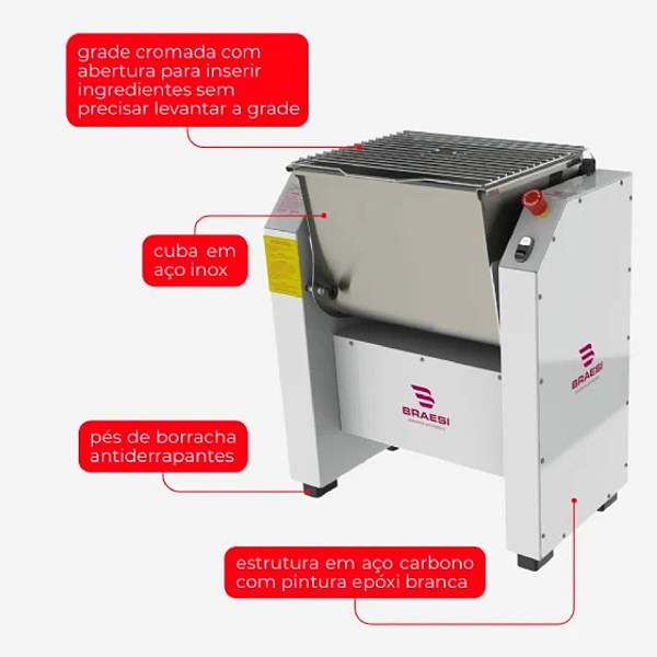 AMASSADEIRA SEMI RAPIDA ALI25, 25KG - BRAESI - NR12 - BIVOLT