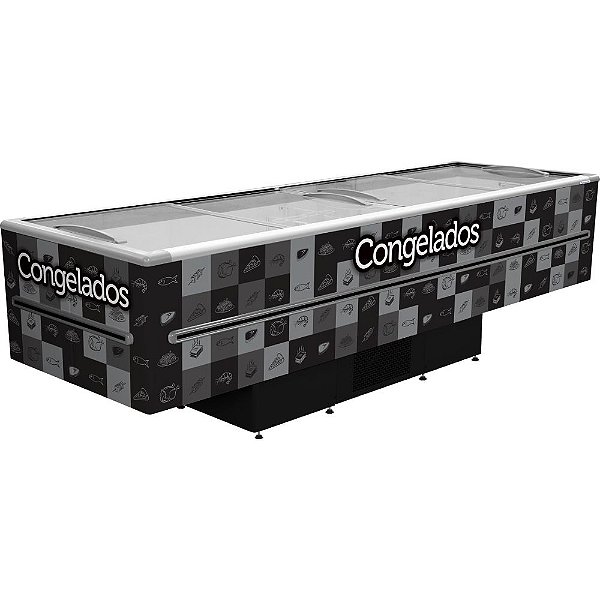 ILHA CONGELADOS FRICON ICED-1163, 3,03 METROS PRETA