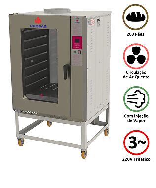 FORNO TURBO PROGAS PRP-8000 ELETRICO TRIFASICO 220V