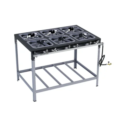 FOGAO 6 BOCAS 30X30 ALTA PRESSAO - METALMAQ