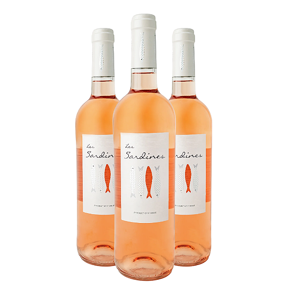 KIT 3 Vinhos Rosé Seco Cinsault e Grenache  Les Sardines 2023