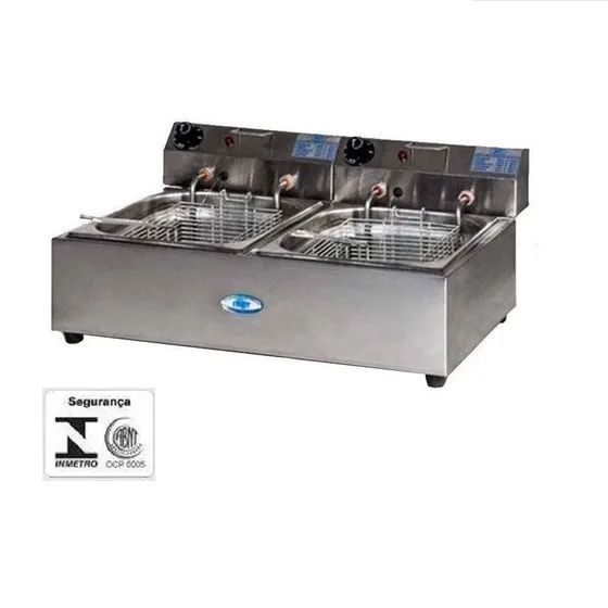 Fritadeira Elétrica 10 Litros Inox 2 Cubas IBET