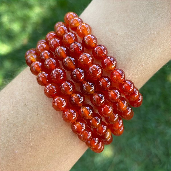 Pulseira de Cornalina esfera 6mm