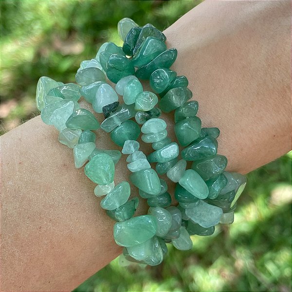 Pulseira de Quartzo verde cascalho